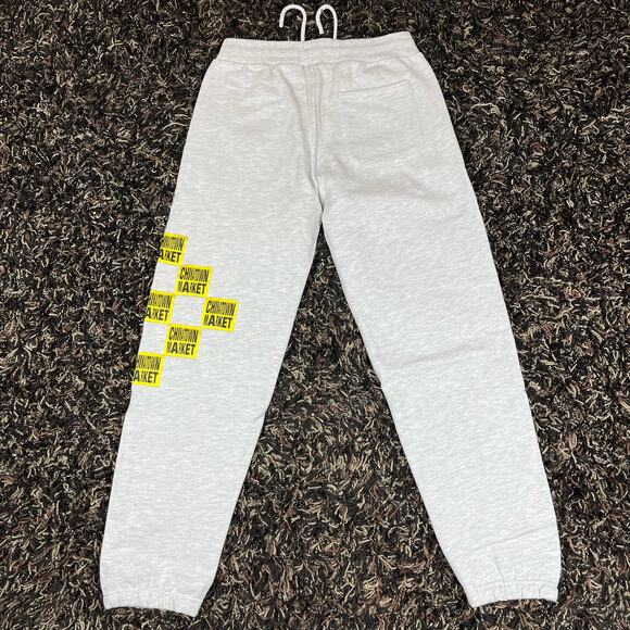 Chinatown Market Gray Sweatpants Checkered Patch Mens Sz M New - Picture 3 of 4